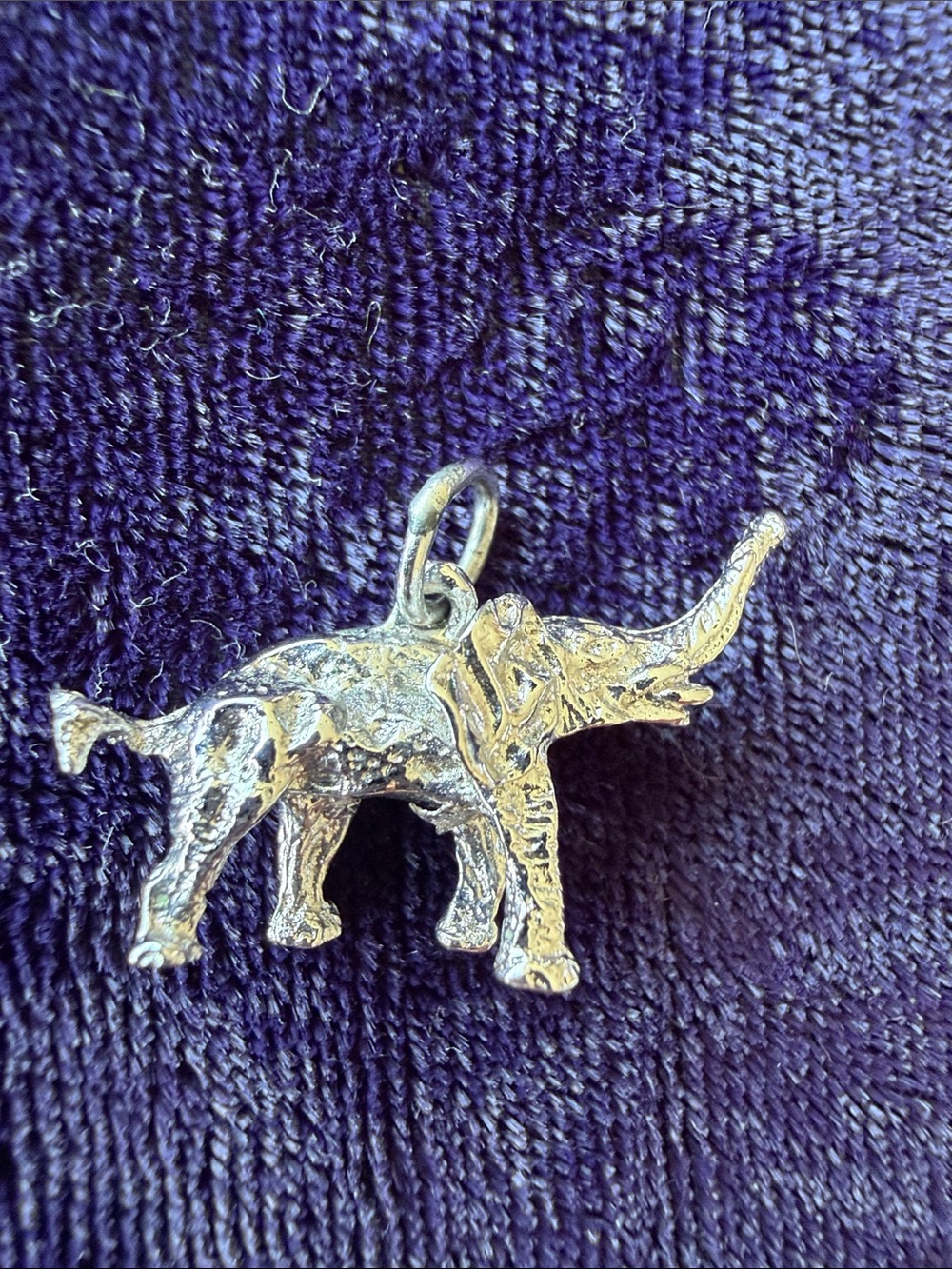 Vintage 925 sterling silver elephant charm pendant